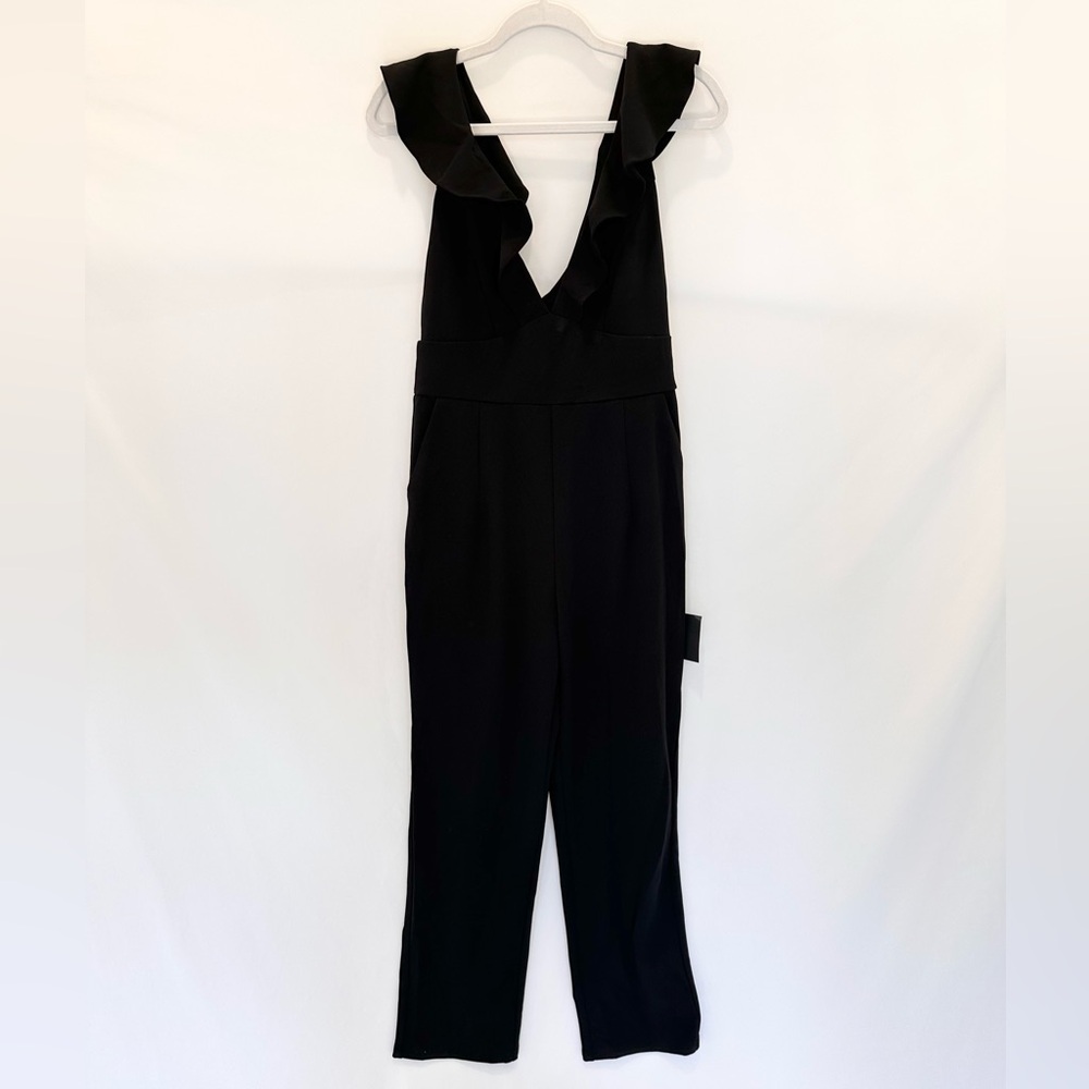 Lulu's Black Ruffled Jumpsuit